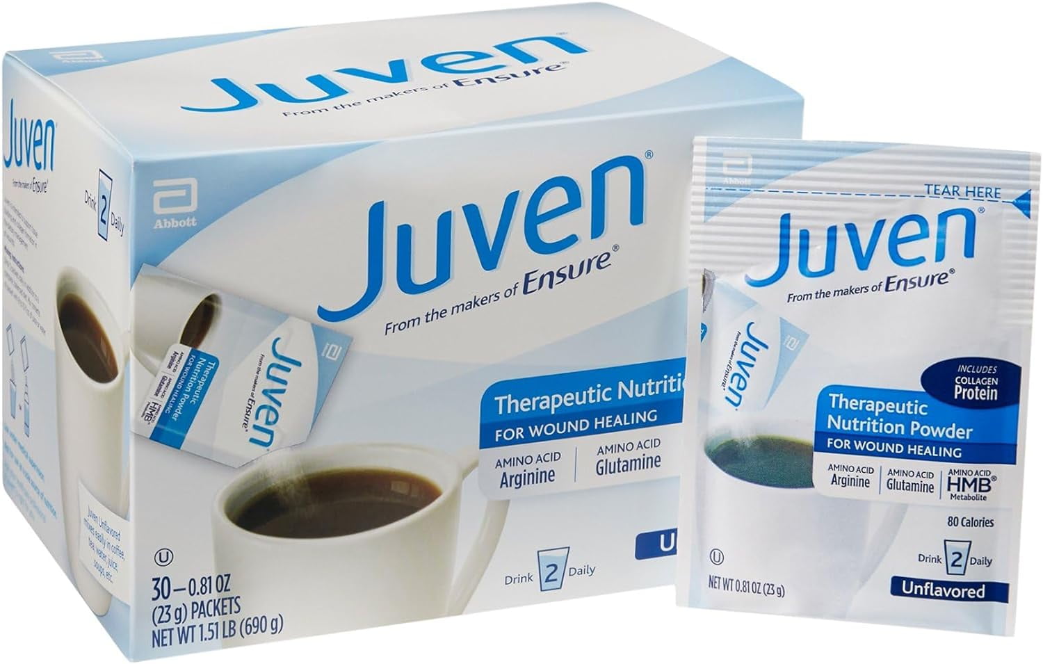 Medline Juven Powder Nutritional Supplement (Unflavored, Packaging), 0.