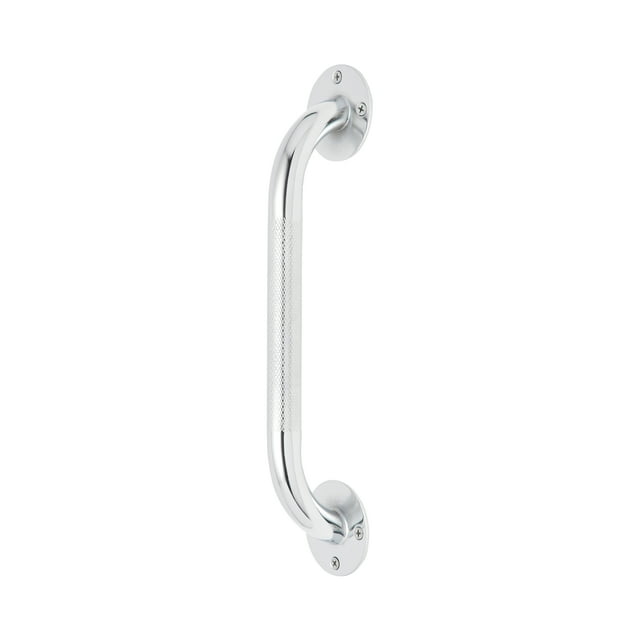 Medline Knurled Chrome 12" Grab Bar for Shower & Tub, 300 lb. Weight