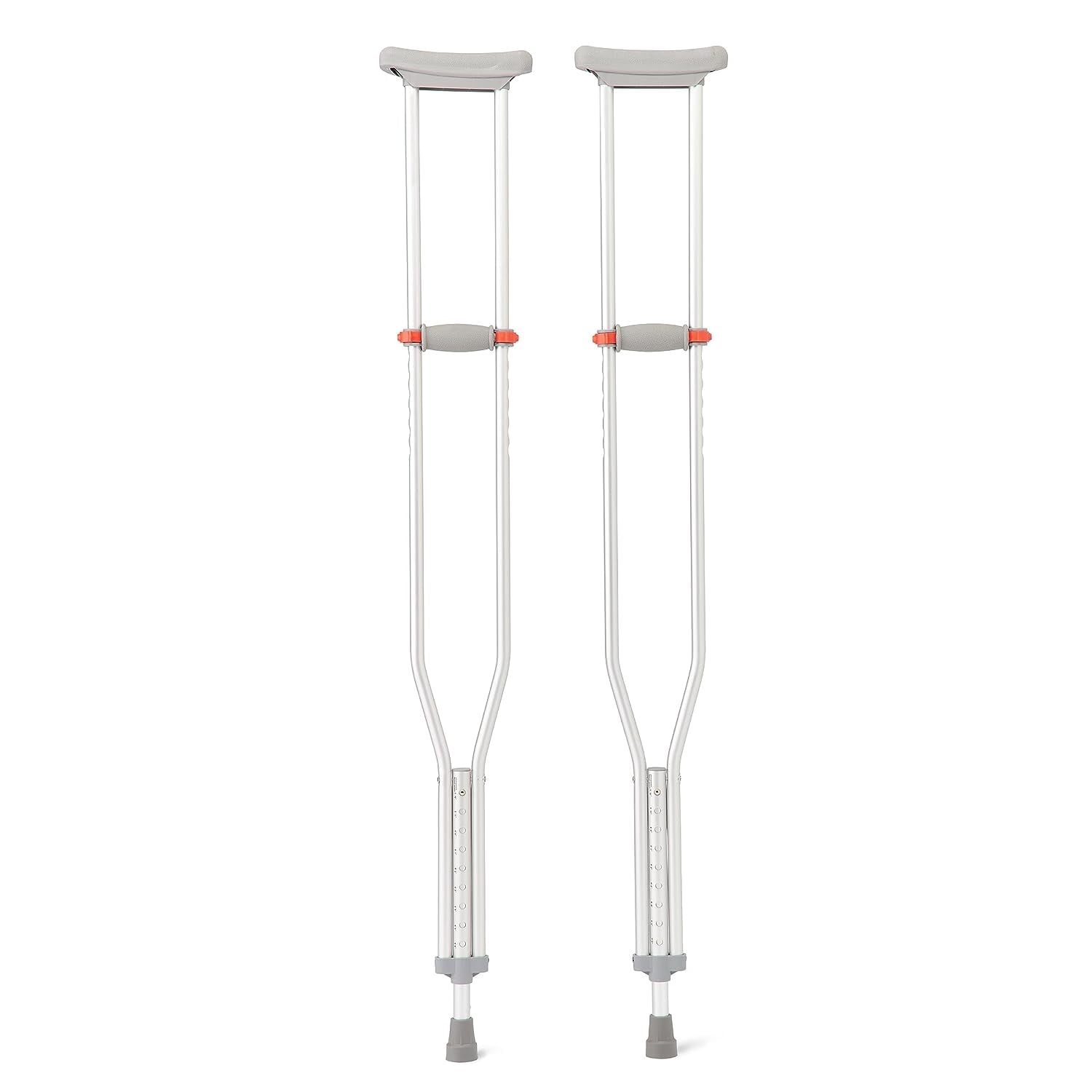 Medline Lightweight Aluminum Red Dot Crutches, 5'10"6'6" Tall, 300 lbs