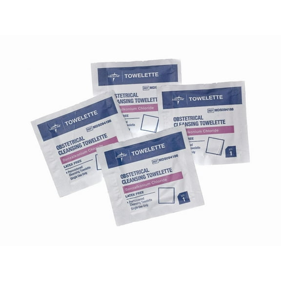 Medline MDS094186 Obstetrical Latex Free Cleansing Towelette (Pack of 1000)