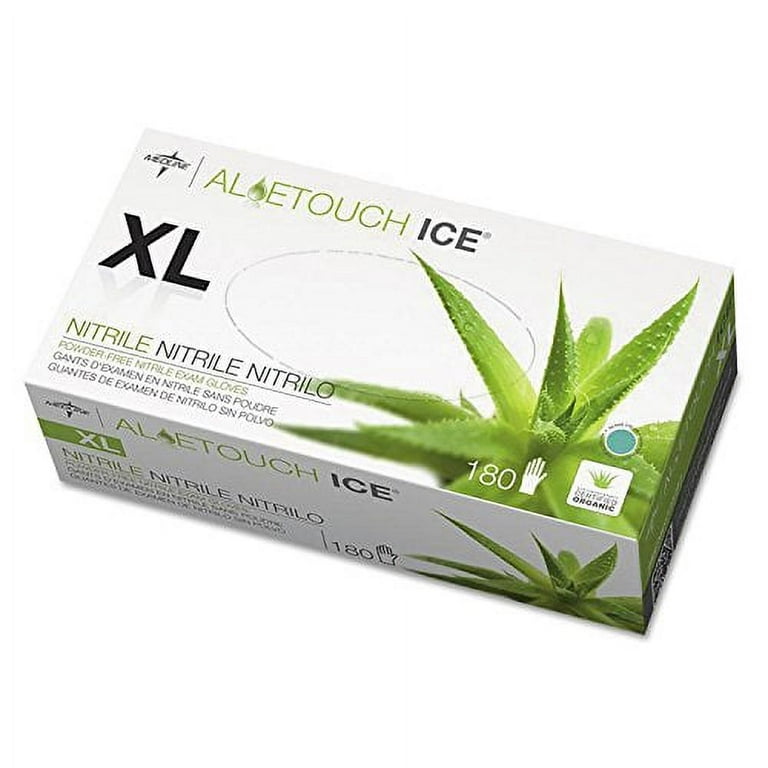 Medline Aloetouch Ice Nitrile Gloves - X-Large Size - Latex-free, Textured - For Healthcare Working - 180 / Box Medline Aloetouch Ice Nitrile Gloves - X-Large Size - Latex-free, Textured - For Healthcare Working - 180 / Box