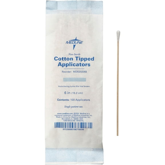 Medline, MIIMDS202055, Nonsterile Cotton-Tip Applicators, 1000 / Box, White
