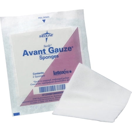 Medline, MIINON21334, Four-ply Sterile Gauze Nonwoven Sponges, 40 / Box, White