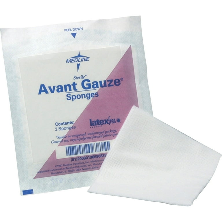 Medline Four-ply Sterile Gauze Nonwoven Sponges - 4 Ply - 3 Medline Four-ply Sterile Gauze Nonwoven Sponges - 4 Ply - 3