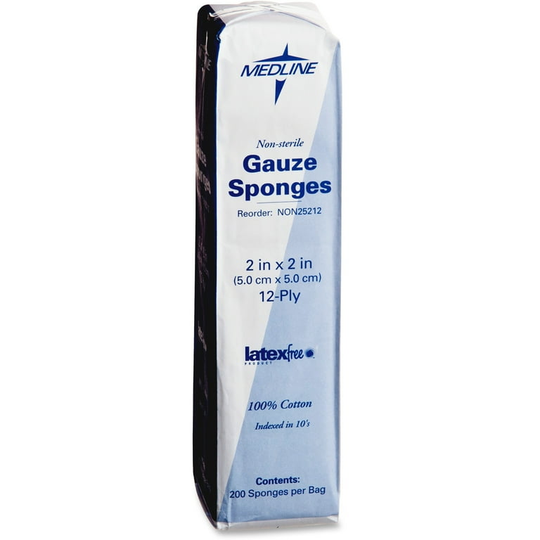 Medline Caring Non-sterile Gauze Sponges - 12 Ply - 4 Medline Caring Non-sterile Gauze Sponges - 12 Ply - 4