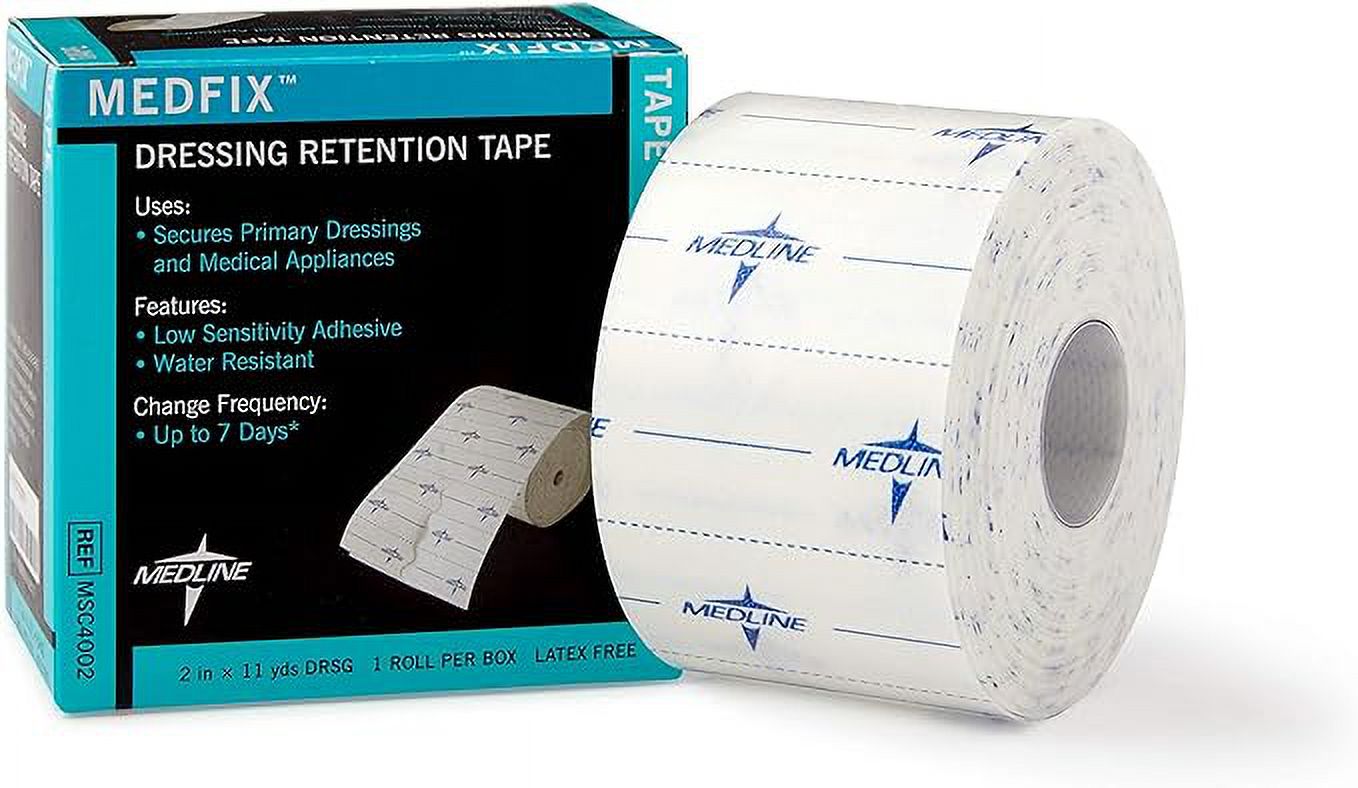 Medline MedFix Dressing Retention Tape with SRelease Liner, Secures