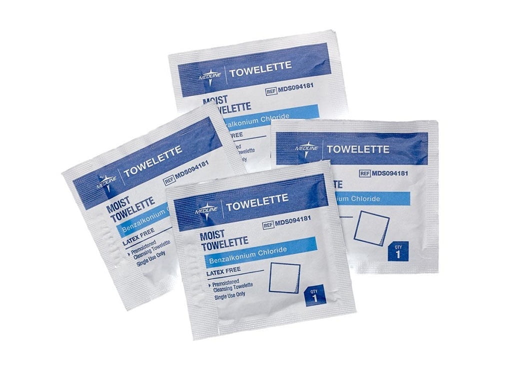 Medline Mednap MDS094181 Latex Free Benzalkonium Chloride Towelette (Pack of 1000)( Packaging may vary)