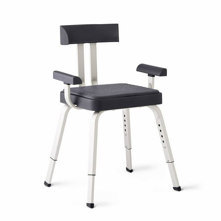 Medline Momentum Premium Shower Chair, with Microban Antimicrobial Protection, Gray