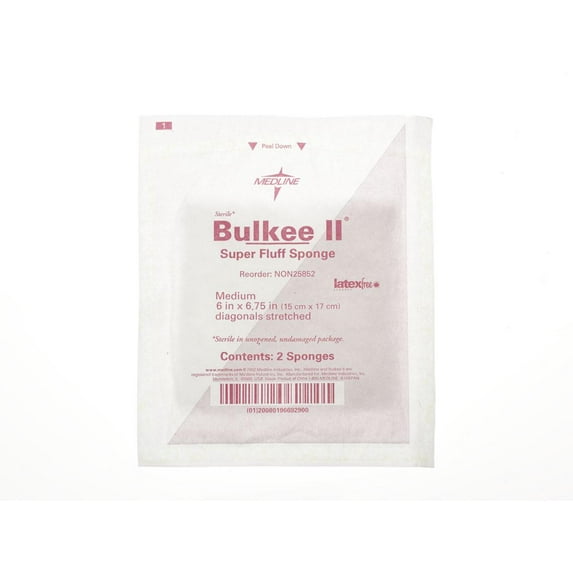 Medline NON25852Bulkee® Fluff Dressing, Cotton, 6-Ply, White, 480/CS (871647_CS)