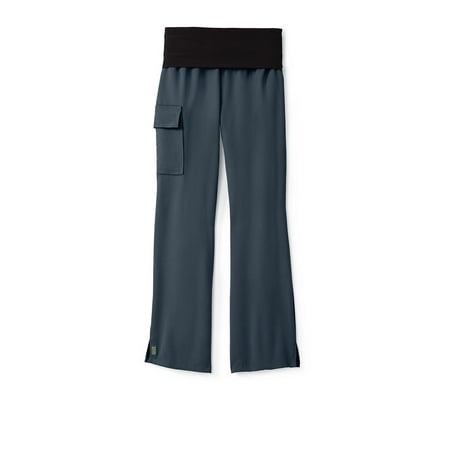 Medline Ocean ave Ladies Yoga Elastic Waist Scrub Pant Charcoal Large 5560CHRL