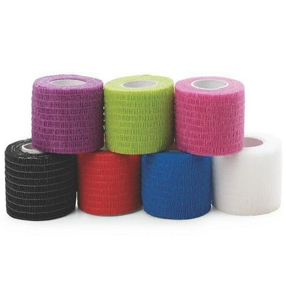 Medline PRM088001CP Caring Non-Sterile Latex-Free Self-Adherent Wrap, Assorted Color Pack, 1" x 5 yd (Pack of 30)