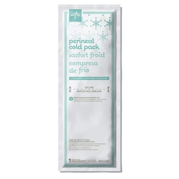Medline Perineal Cold Packs for Postpartum Care (24 Count) Each Absorbent Pad Is 4.5" x 14.25"