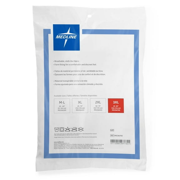 Medline Premium Knit Mesh Incontinence Underpants, Unisex, XXX-Large, 65-85 Inch Waist, High Absorbency & Comfortable Fit, 2 Count