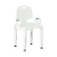 thumbnail image 1 of Medline Premium Series Plastic Shower Chair with Backrest - 350 lb. capacity, for Independent Adult, White, 1 of 6