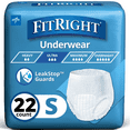 thumbnail image 1 of FitRight Incontinence Underwear for Men and Women, Adult Diapers, Ultra Absorbent, Medium, 28in to 40in, 22 Count, 1 of 7