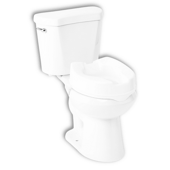 Medline Raised Toilet Seat with Secure Side Locks, 4" Elevation - 250 lbs. capacity, Independent Adults and Disabled Adults - 1 Ct.