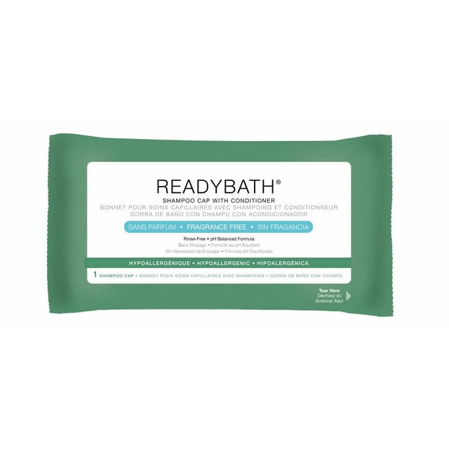 Medline ReadyBath Rinse Free Shampoo and Conditioning Caps, Fragrance