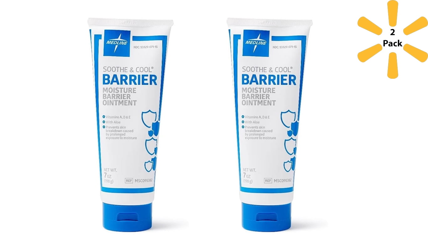 Medline Remedy Barrier Ointment Prevent Hypoallergenic For Minor Scrapes and Burns 7oz, 2 Pack - MSC095382