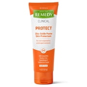 Medline Remedy CLINICAL Zinc Oxide Paste Skin Protectant (4 oz Tube), 12 Count, Vanilla Scented, Diaper Rash Cream