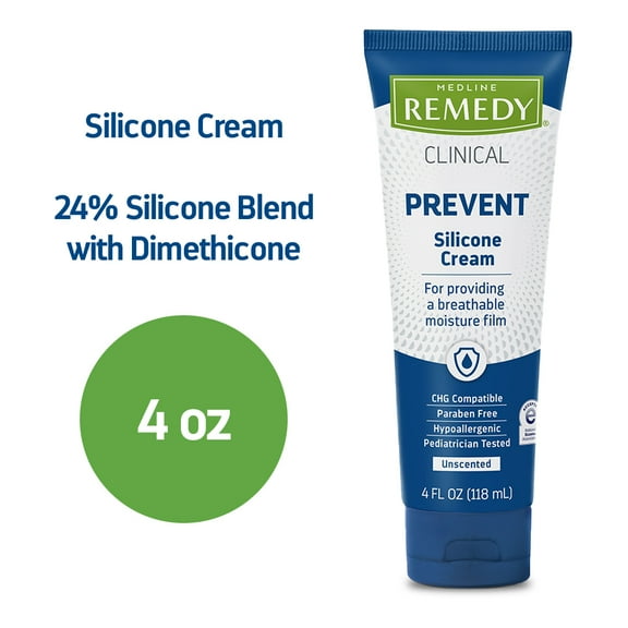 Medline Remedy Clincal Silicone Cream, 4 oz., Unscented, 12 Count