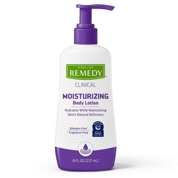Medline Remedy Clinical Skin Moisturizing Lotion, Fragrance-Free, For All Skin Types, 8 oz