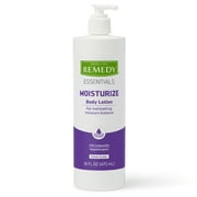 Medline Remedy Essentials Moisturizing Body Lotion (16 oz Bottle), Fresh Scent, Hydrating, Non-Greasy, For Dry Skin