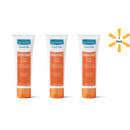 Medline Remedy Essentials Zinc Oxide Paste, Unscented, 4oz, 3 Pack -MSC092ZP04