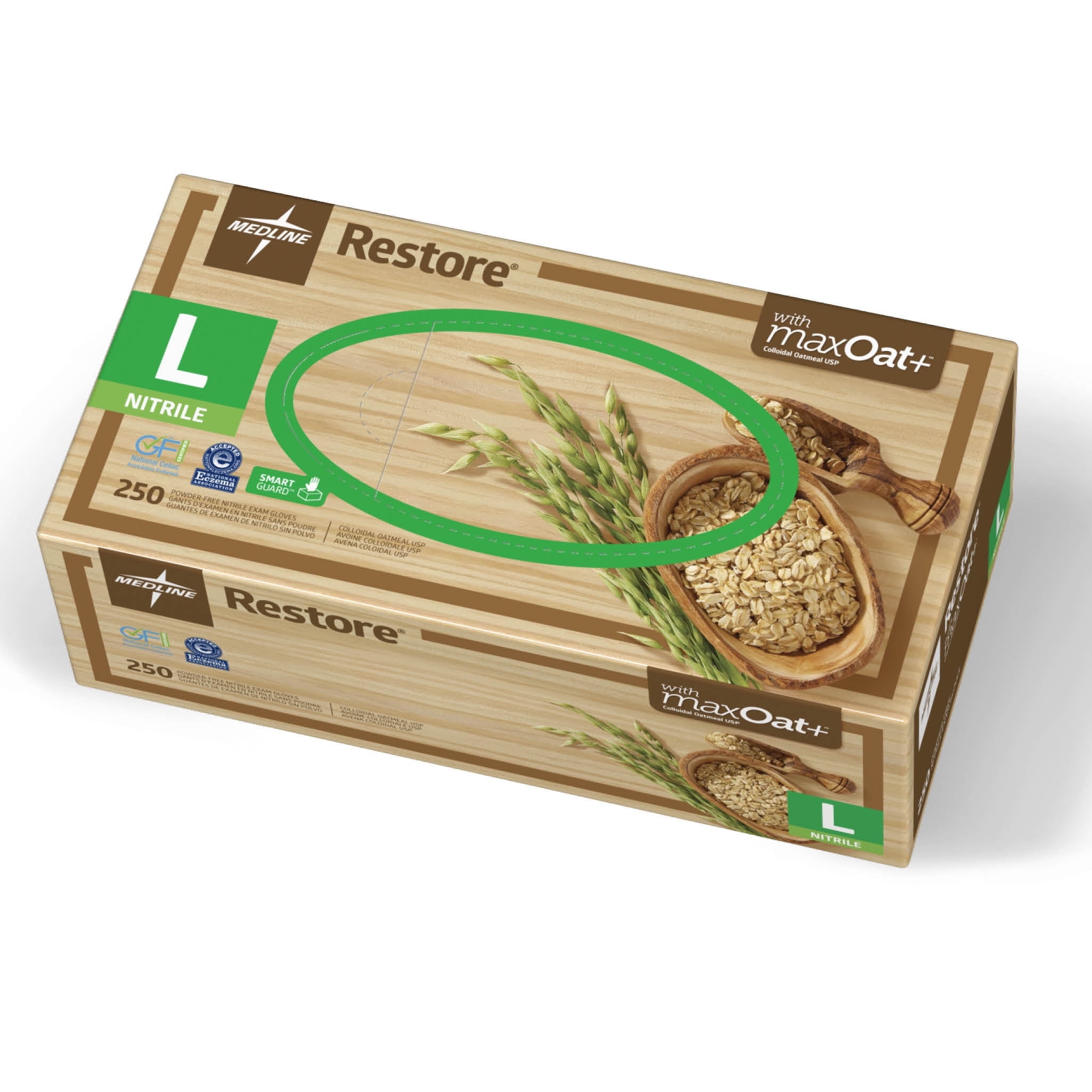 Medline Restore Nitrile Exam Gloves with Colloidal Oatmeal to