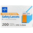 thumbnail image 1 of Medline Safety Lancets, 21 Gauge x 2.2mm, 200 Count, 1 of 7