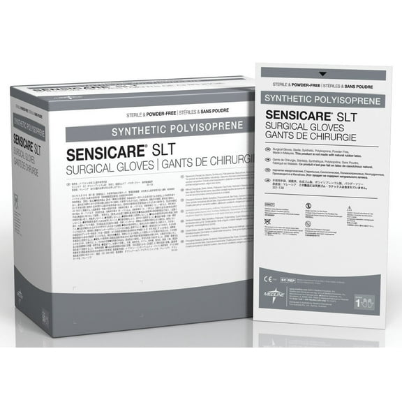 Medline SensiCare SLT Latex-Free Powder-Free Surgical Gloves,Cream,7- 50 Pair
