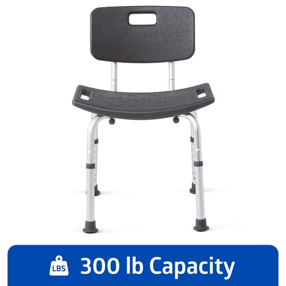 Medline Knockdown Bath Chair and Shower Chair with Microban for Elderly, and Disabled 300 lb Weight Capacity, Gray