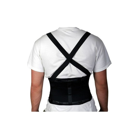 Medline Standard Back Support with Suspenders Black Medium 30" - 34" L x 10" H Each NON11351M