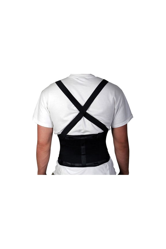 Standard Back Support with Suspenders Black Medium 30" - 34" L x 10" H Each NON11351M