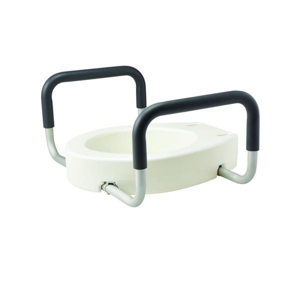 Medline Toilet Seat Riser with Arms for Seniors, Fits Most Toilets, 400 lb Weight Capacity, White