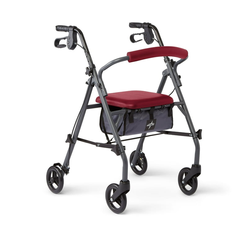 Medline Basic Steel Rollators - 350 lb Load Capacity - 6