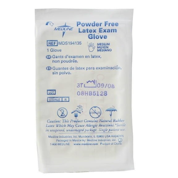 Medline Sterile Powder-Free Latex Exam Glo