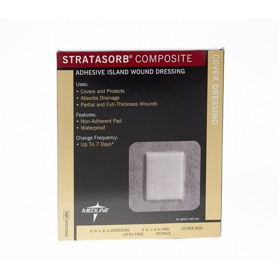 Medline Stratasorb 6 x 6-inch Composite Dressings (Pack of 100)