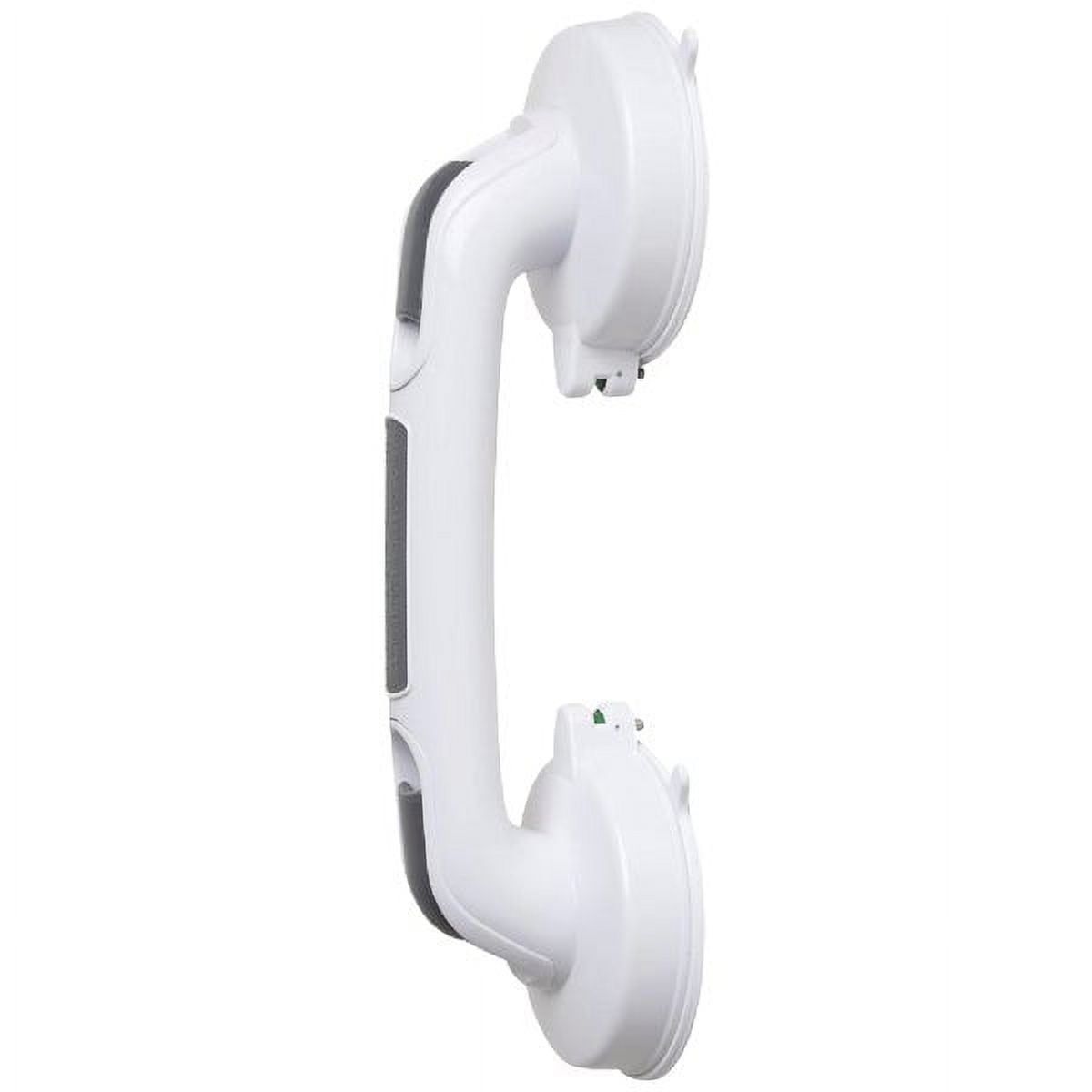 12'' White and Gray Suction Cup Grab Bar