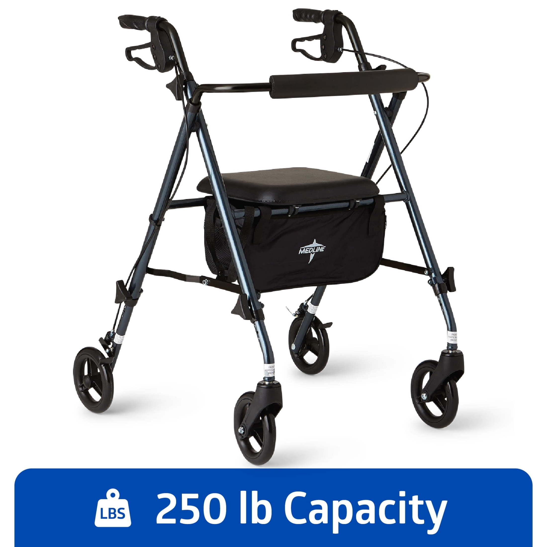 Medline Superlight Folding Aluminum Mobility Rollator Walker
