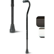 Medline Bariatric Offset Walking Cane, Tall, 37-In to 48-In Adjustable Height, 500 lb Weight Capacity, Steel, Black