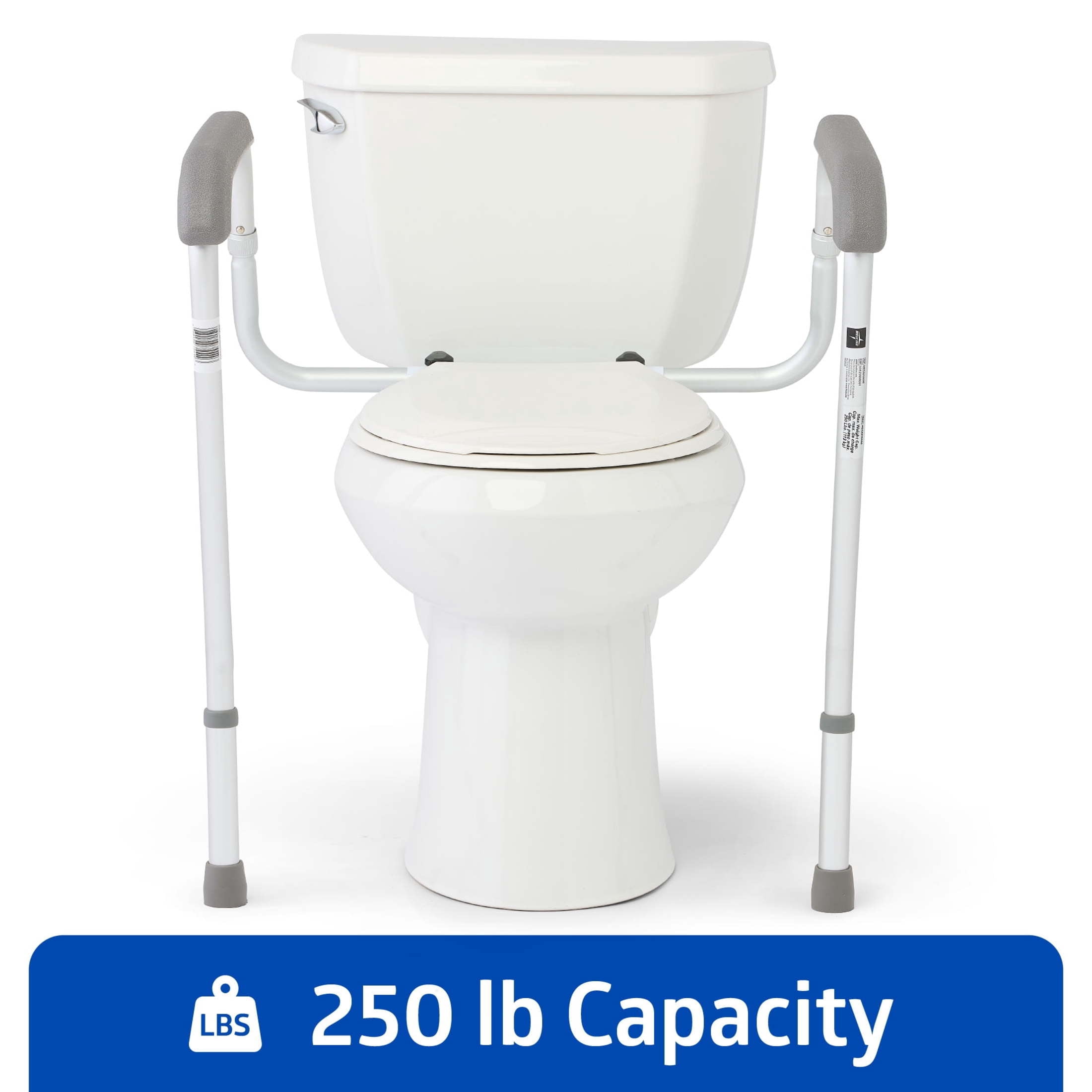 Delta Toilet Rails Medline Adjustable Aluminum Toilet Safety Rail with Folding Frame, 250 ...