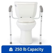 Medline Toilet Safety Rails, Adjustable Folding Toilet Frame for Elderly and Disabled, 250 lb Weight Capacity