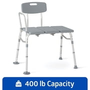 Medline Transfer Bench for Bathtubs and Showers, Slip-Resistant, 400 lb. Weight Capacity, Gray