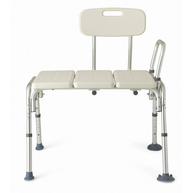 Medline Transfer Bench with Back, Shower or Bath Transfer Bench, 300 lb