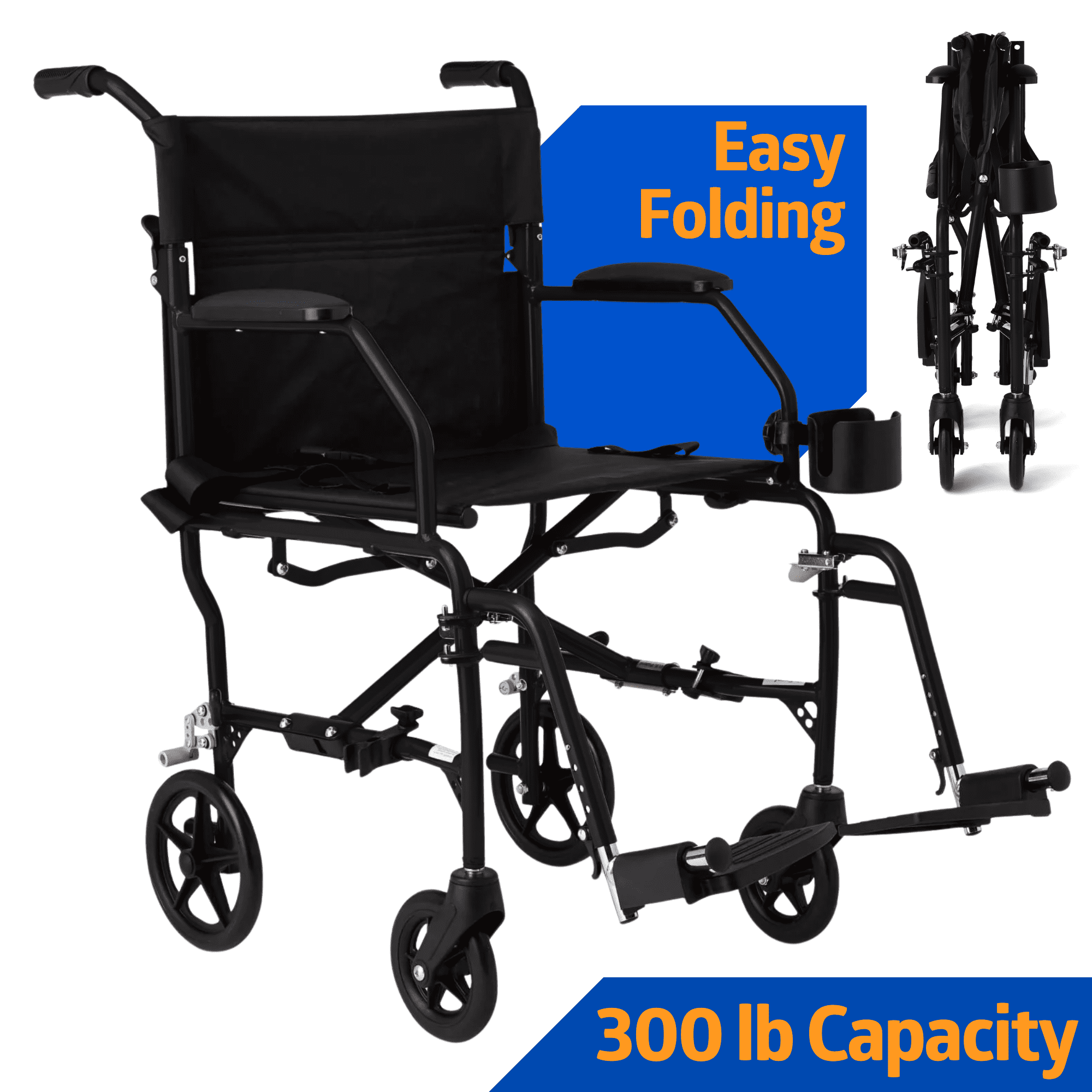 Medline Ultra Lightweight Transport Wheelchair for Adults
