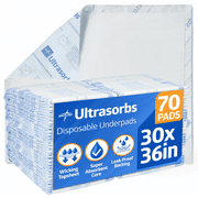 Medline Premium Ultrasorbs Disposable Adult Bed Pads for Incontinence, Furniture, or Pets, Extra Absorbent, 30 x 36in, 70 Count