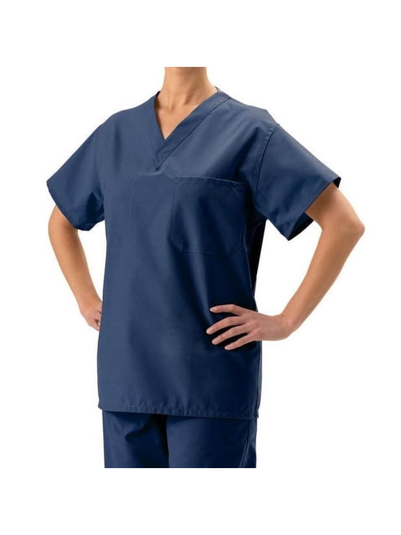 Unisex Navy Blue Reversible Scrub Top