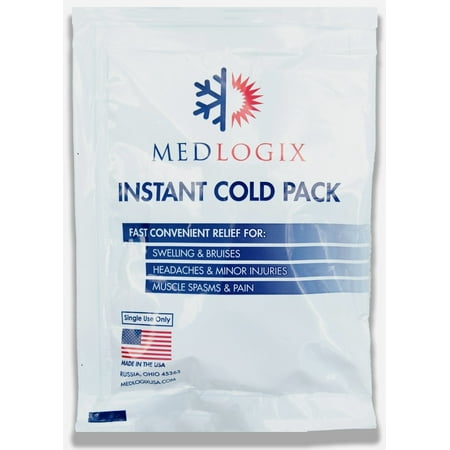 Medlogix Instant Cold Packs | Made in USA | 24 Pack 5"x7" | Disposable Ice Cold Compress