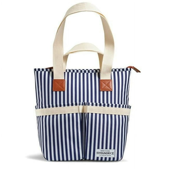 Medport 1352FFSC2888 Foundry Navy Vineyard Stripe Cooler Tote Bag