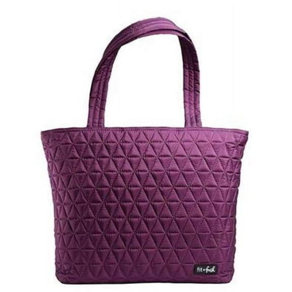 Medport  Fit & Fresh Metro Quilted Tote with Lunch Compartment - Plum